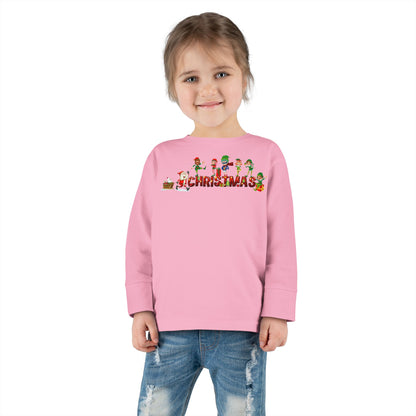 Toddler Long Sleeve Tee - Christmas with santa claus and friends - [[{"value":"Wonderwear Kid"}]]
