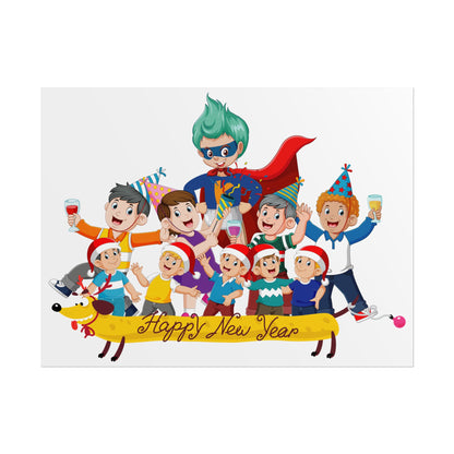 Rolled Posters - Happy new year with friends - [[{"value":"Wonderwear Kid"}]]
