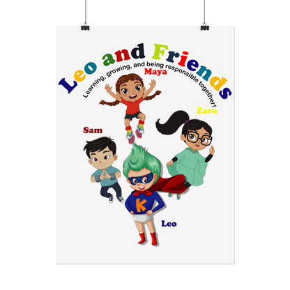 Rolled Posters - Leo & Friends - Learning and growing - [[{"value":"Wonderwear Kid"}]]