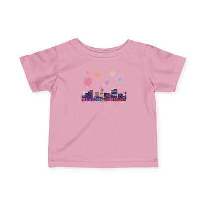 Infant Fine Jersey Tee - Super kiddo with fireworks with text - [[{"value":"Wonderwear Kid"}]]
