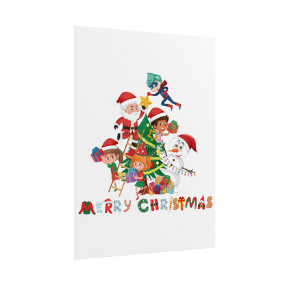 Rolled Posters - Super kiddo making christmas tree with text - [[{"value":"Wonderwear Kid"}]]