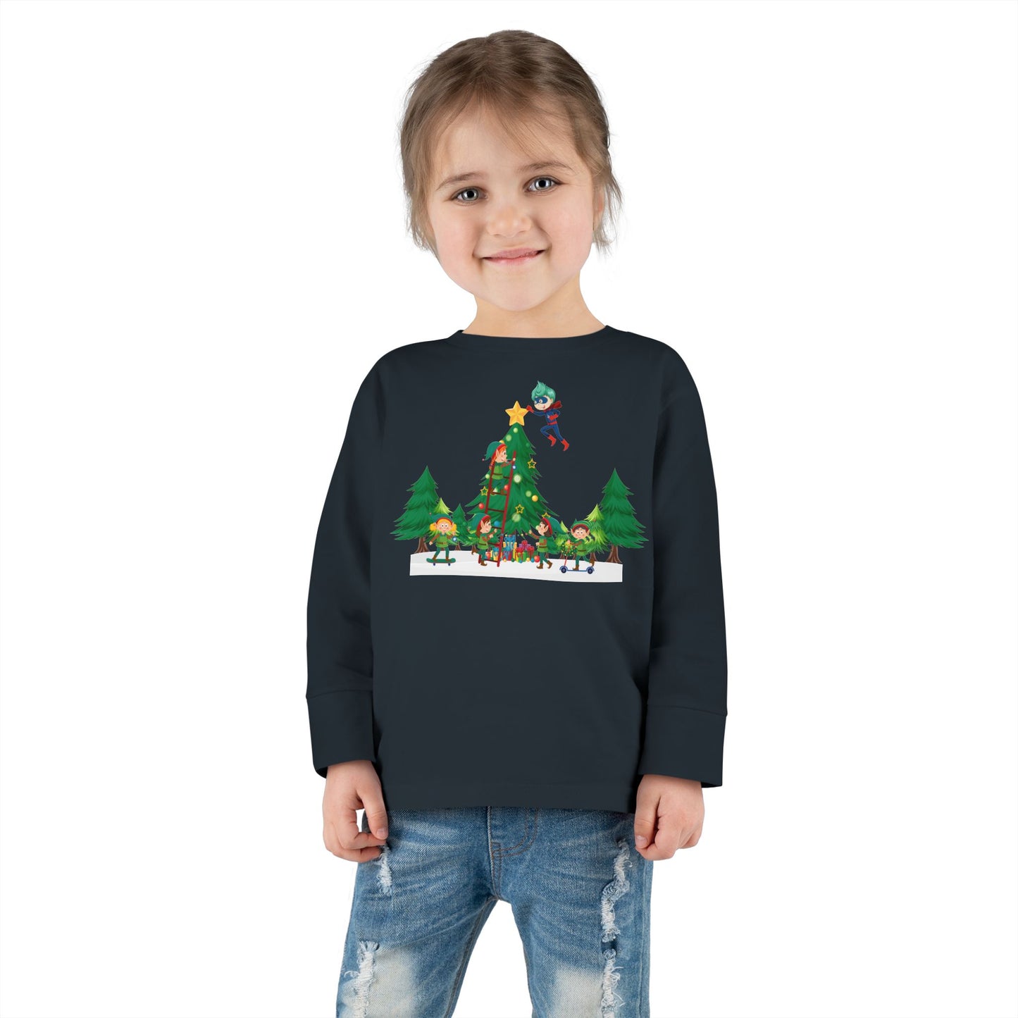 Toddler Long Sleeve Tee - Super kiddo putting the stars - [[{"value":"Wonderwear Kid"}]]