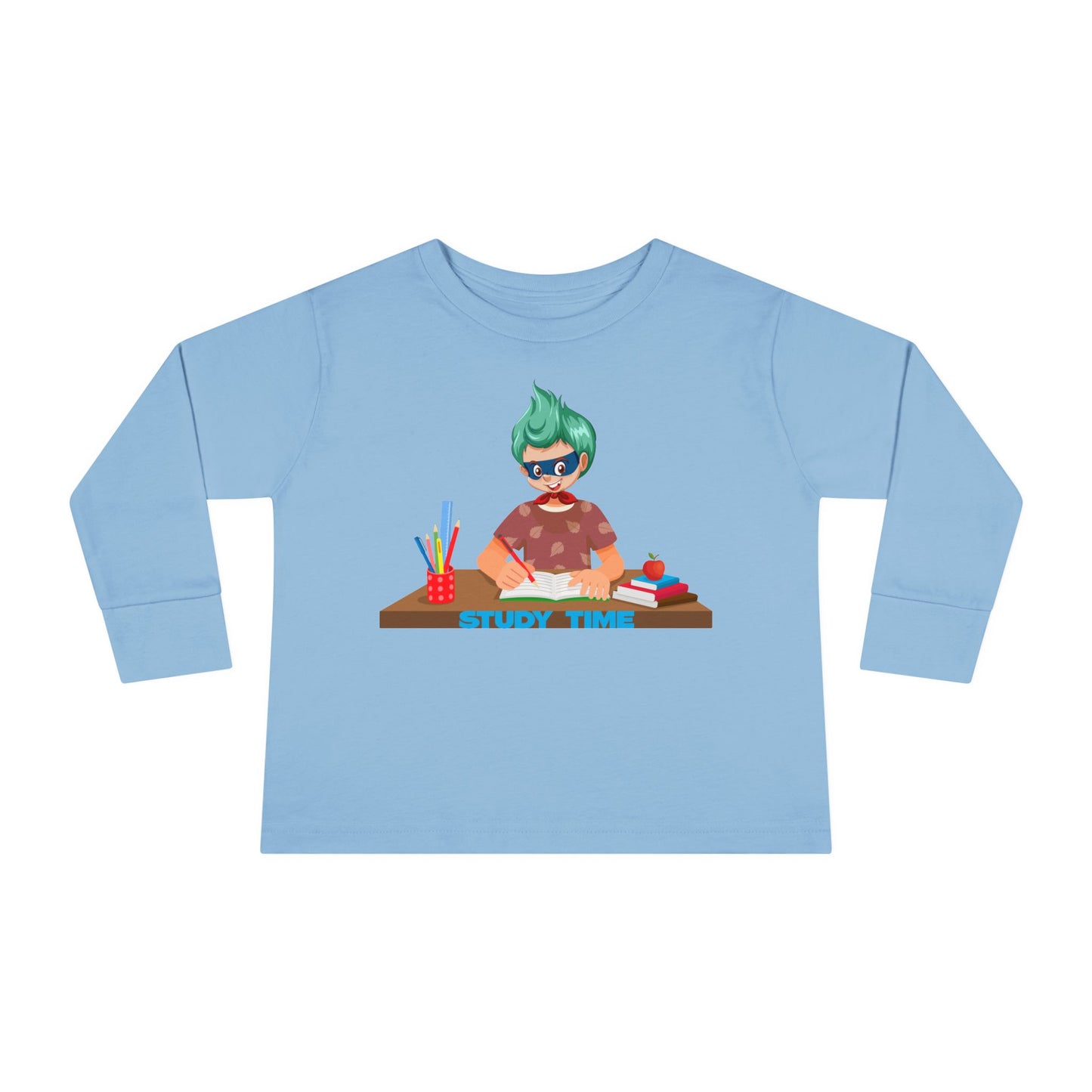 Toddler Long Sleeve Tee - Super kiddo studying - [[{"value":"Wonderwear Kid"}]]