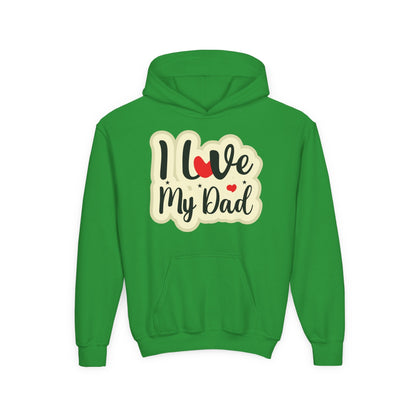Youth Heavy Blend Hooded Sweatshirt - i love my dad Printify