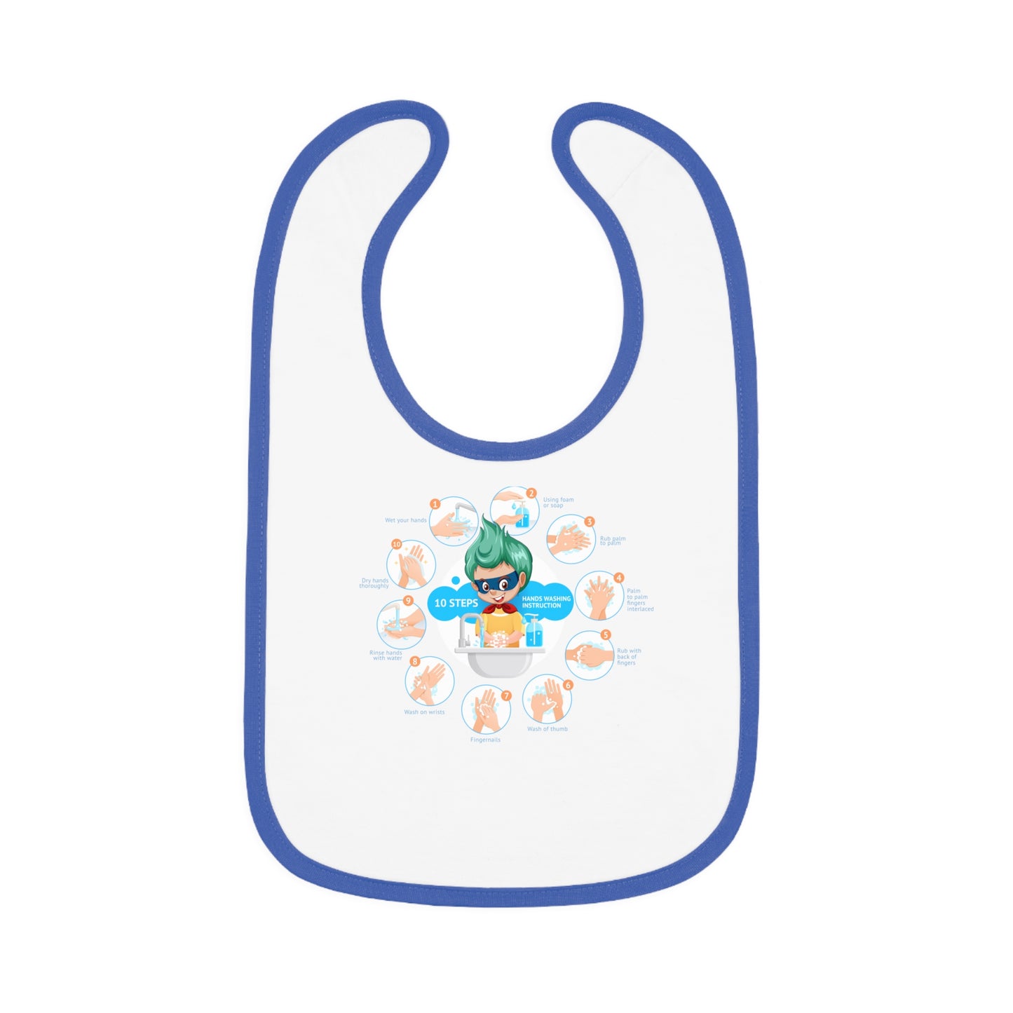 Baby Bib - Super kiddo hand washing steps
