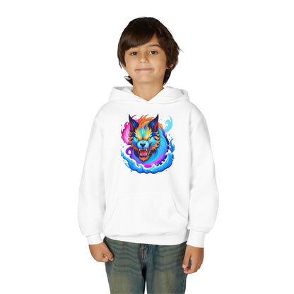 Kids Vibrant Wolf Hoodie Printify
