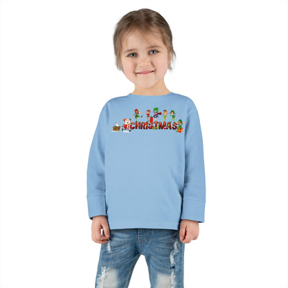 Toddler Long Sleeve Tee - Christmas with santa claus and friends - [[{"value":"Wonderwear Kid"}]]