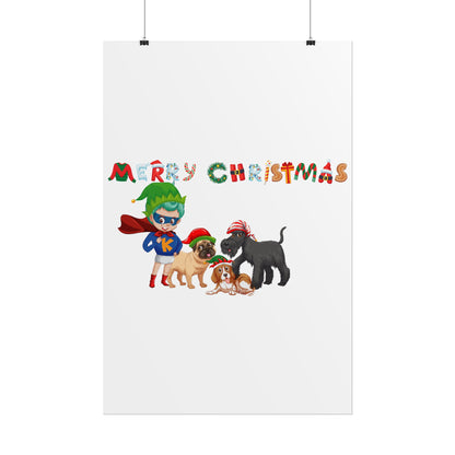 Rolled Posters - Super kiddo woith pet friends - [[{"value":"Wonderwear Kid"}]]