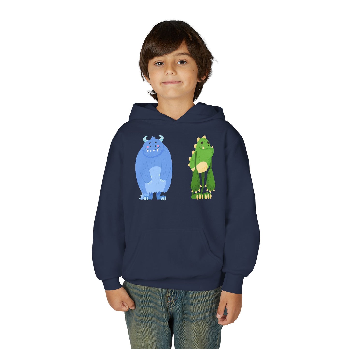 Youth Heavy Blend Hooded Sweatshirt - Cute monster