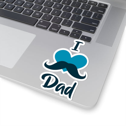 Kiss-Cut Vinyl Decals - I love dad - heart Printify