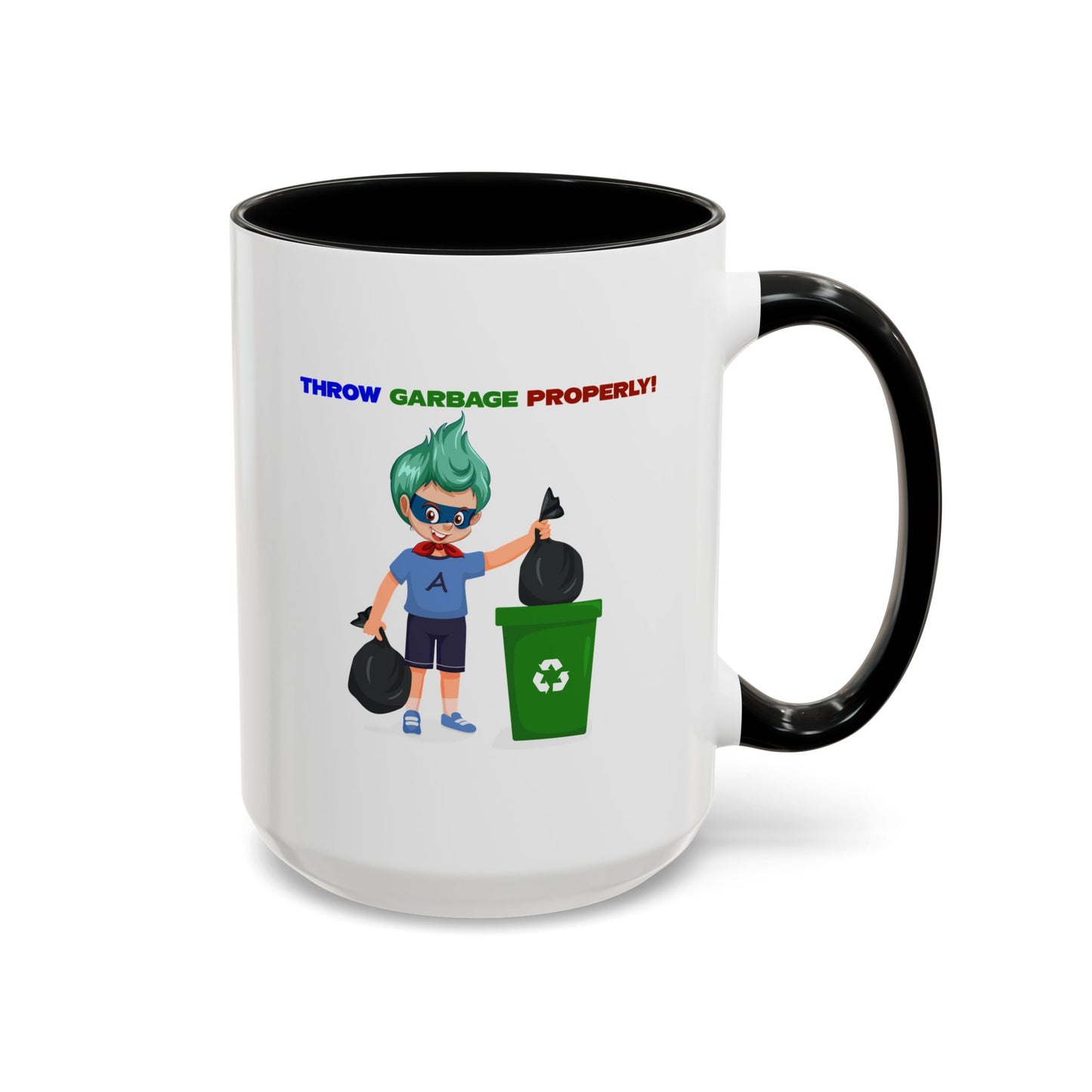 Accent Coffee Mug - Super kiddo taking trash out