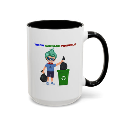 Accent Coffee Mug - Super kiddo taking trash out - [[{"value":"Wonderwear Kid"}]]