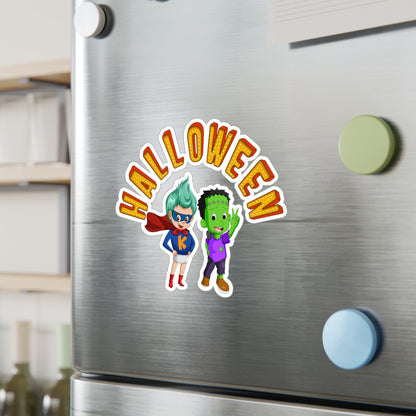 Halloween Kiss-Cut Vinyl Decals – Holloween with super kiddo Printify