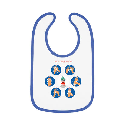 Baby Bib - Super kiddo teaching how to wash hands - [[{"value":"Wonderwear Kid"}]]