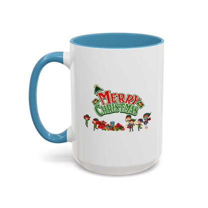 Accent Coffee Mug - Merry christmas from super friends - [[{"value":"Wonderwear Kid"}]]