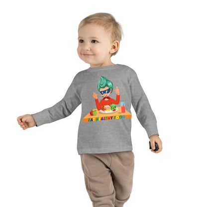 Toddler Long Sleeve Tee - Super kiddo eating healthy breafast - [[{"value":"Wonderwear Kid"}]]