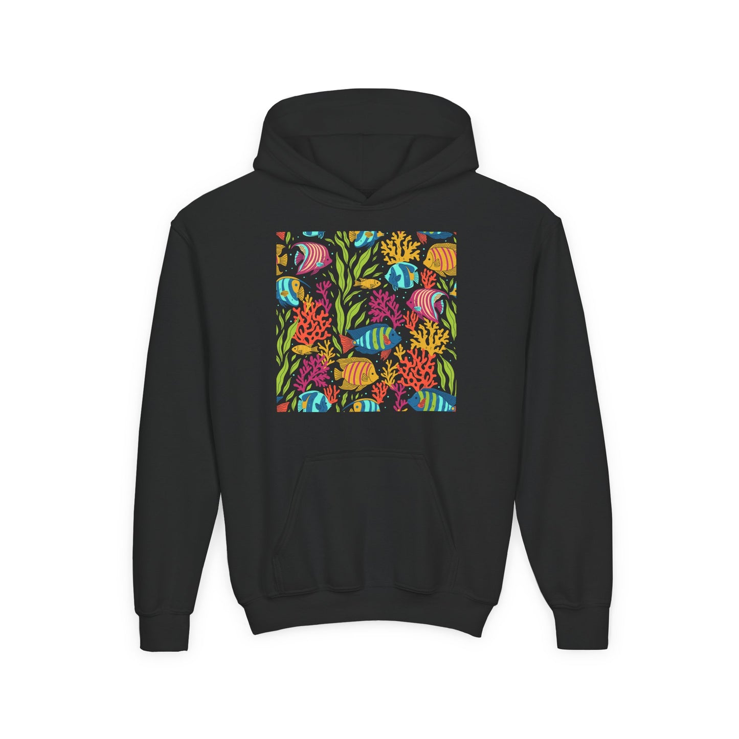 Youth Heavy Blend Hooded Sweatshirt - Colorful tropical corals