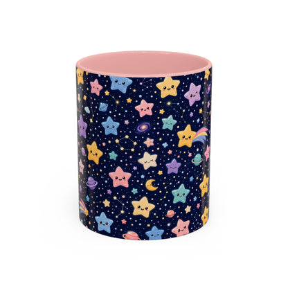 Accent Coffee Mug  (11/15 oz) - Kawaii Pastel Cosmic Night