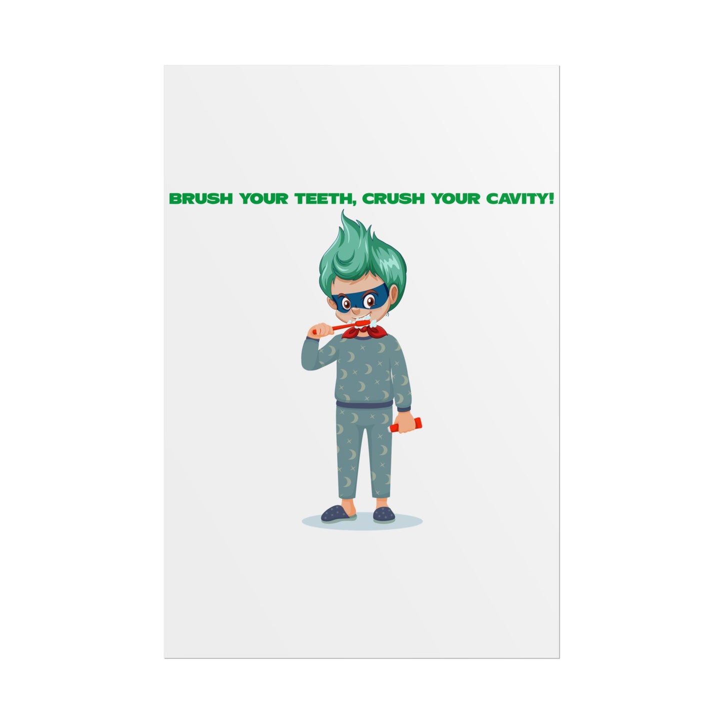 Rolled Posters - Super kiddo brushing teeth - [[{"value":"Wonderwear Kid"}]]