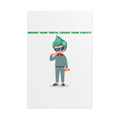 Rolled Posters - Super kiddo brushing teeth - [[{"value":"Wonderwear Kid"}]]