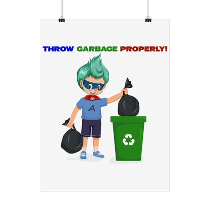 Rolled Posters - Super kiddo taking trash out - [[{"value":"Wonderwear Kid"}]]