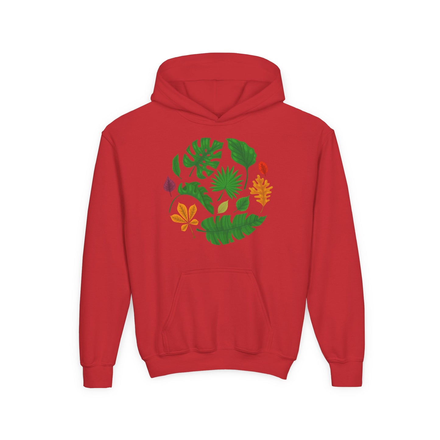 Youth Heavy Blend Hooded Sweatshirt - Beautiful leaves