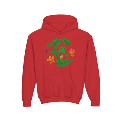 Youth Heavy Blend Hooded Sweatshirt - Beautiful leaves Printify