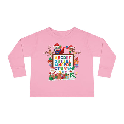 Toddler Long Sleeve Tee - Christmas alphabet with super kiddo - [[{"value":"Wonderwear Kid"}]]