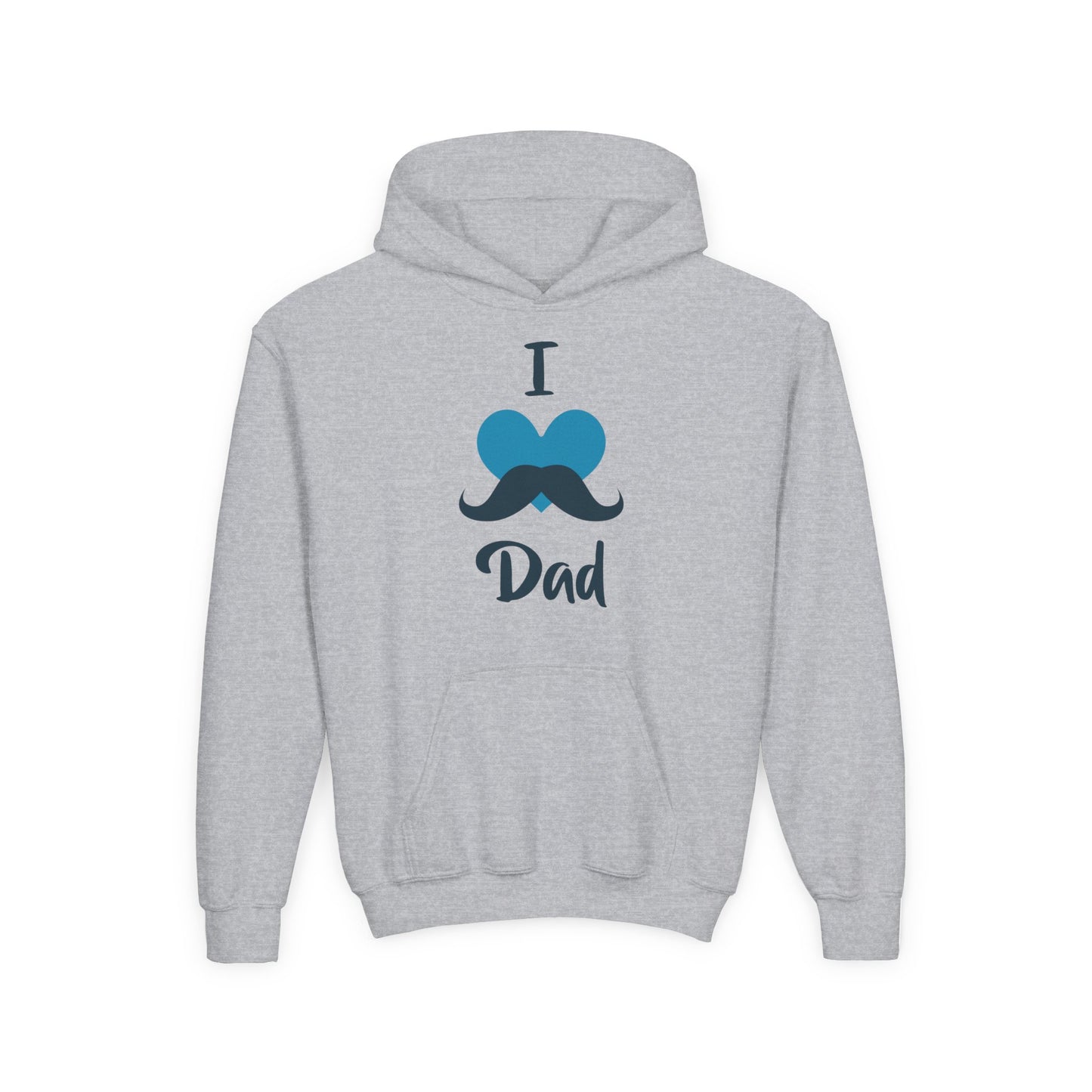 Youth Heavy Blend Hooded Sweatshirt -  I love dad - heart