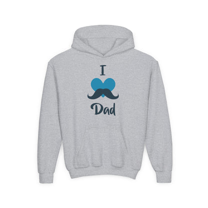 Youth Heavy Blend Hooded Sweatshirt -  I love dad - heart Printify