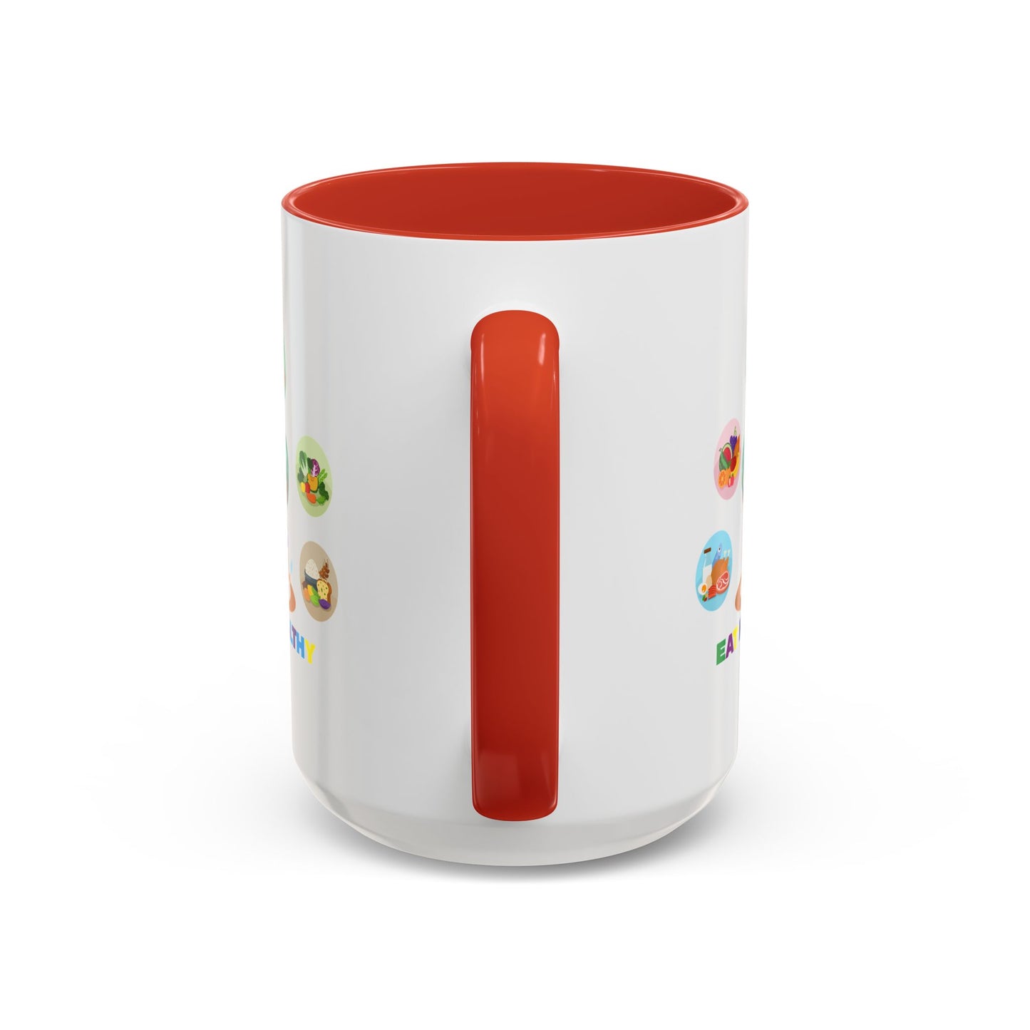 Accent Coffee Mug - Supper kiddo showing healthy food to eat