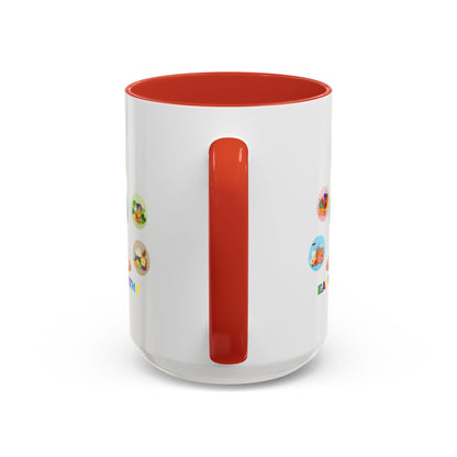 Accent Coffee Mug - Supper kiddo showing healthy food to eat - [[{"value":"Wonderwear Kid"}]]