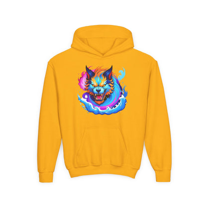 Kids Vibrant Wolf Hoodie Printify