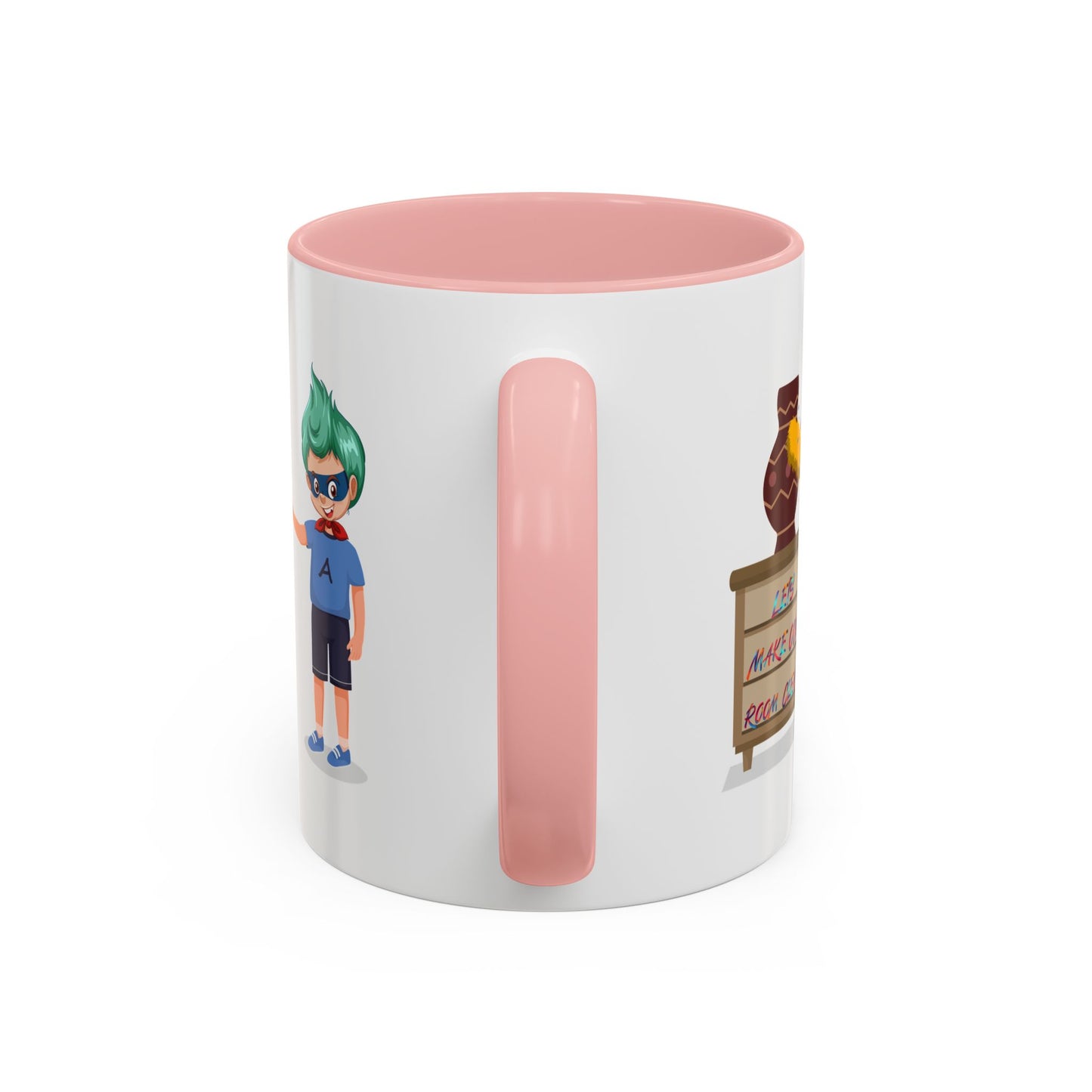 Accent Coffee Mug - Super kiddo cleaning a vase