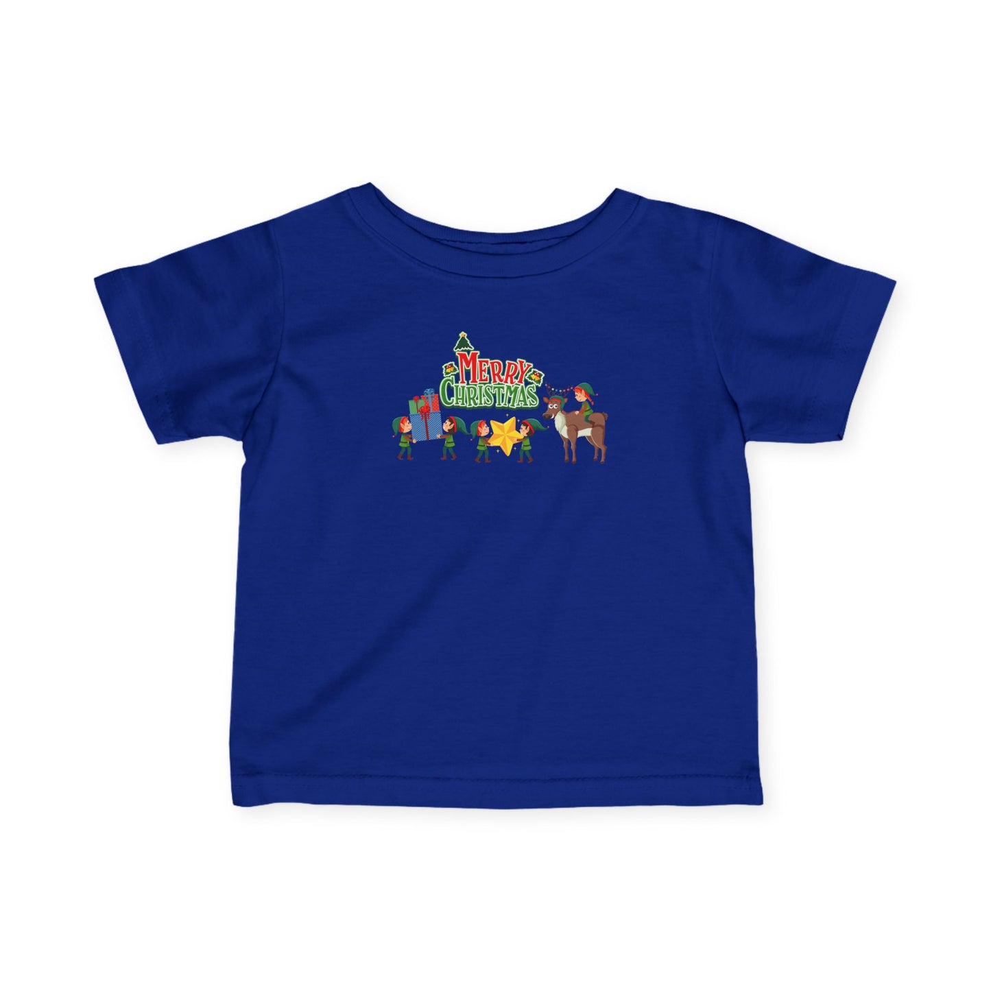Infant Fine Jersey Tee - Merry christmas and reindeer - [[{"value":"Wonderwear Kid"}]]