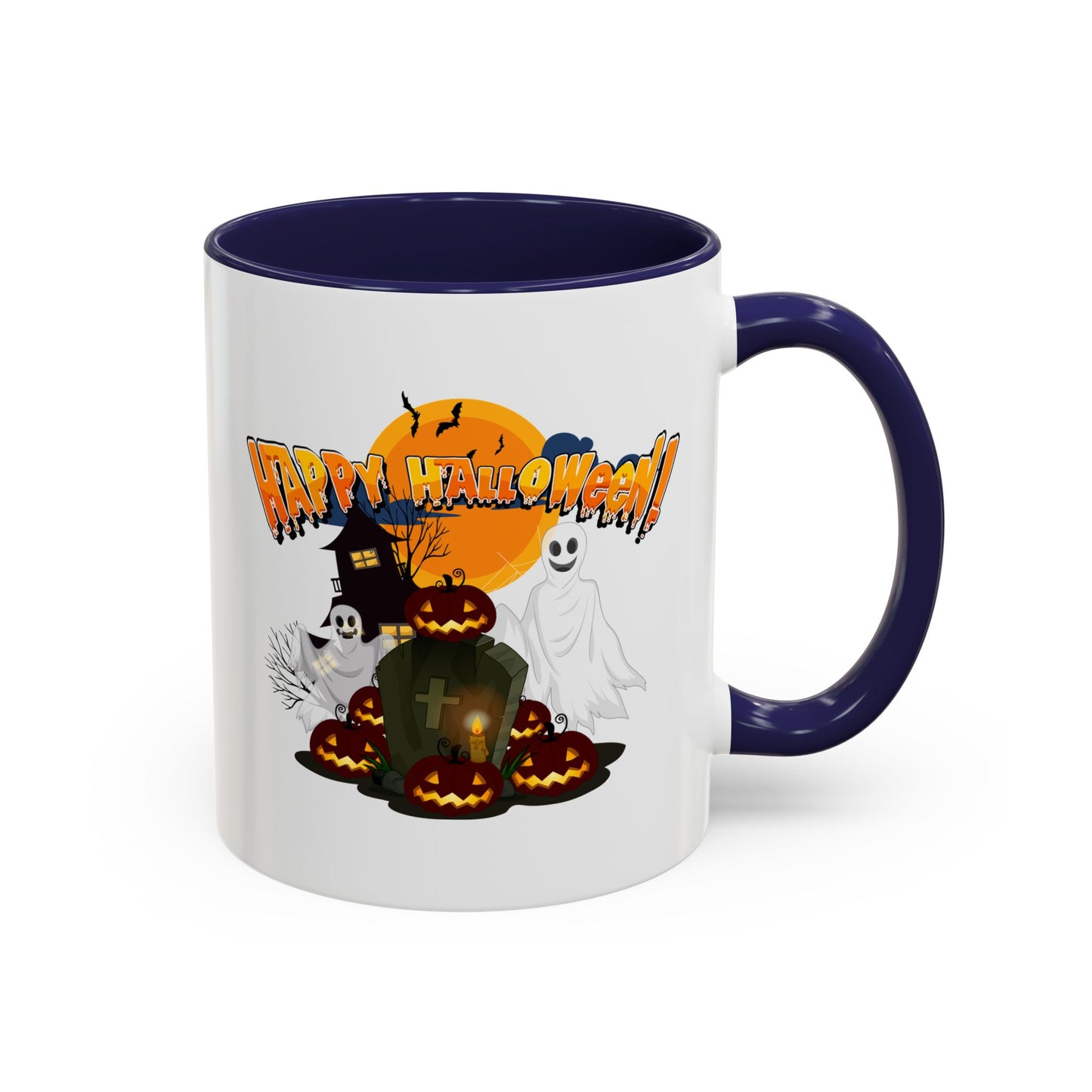 Accent Coffee Mug - Happy holloween - cemetery