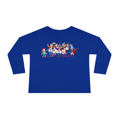 Toddler Long Sleeve Tee - Happy new year from super kiddo - [[{"value":"Wonderwear Kid"}]]