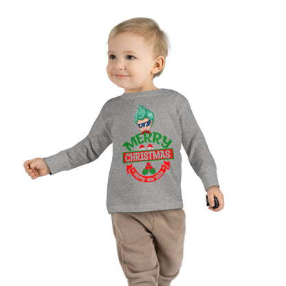Toddler Long Sleeve Tee - Merry chridtmas from super kiddo - [[{"value":"Wonderwear Kid"}]]