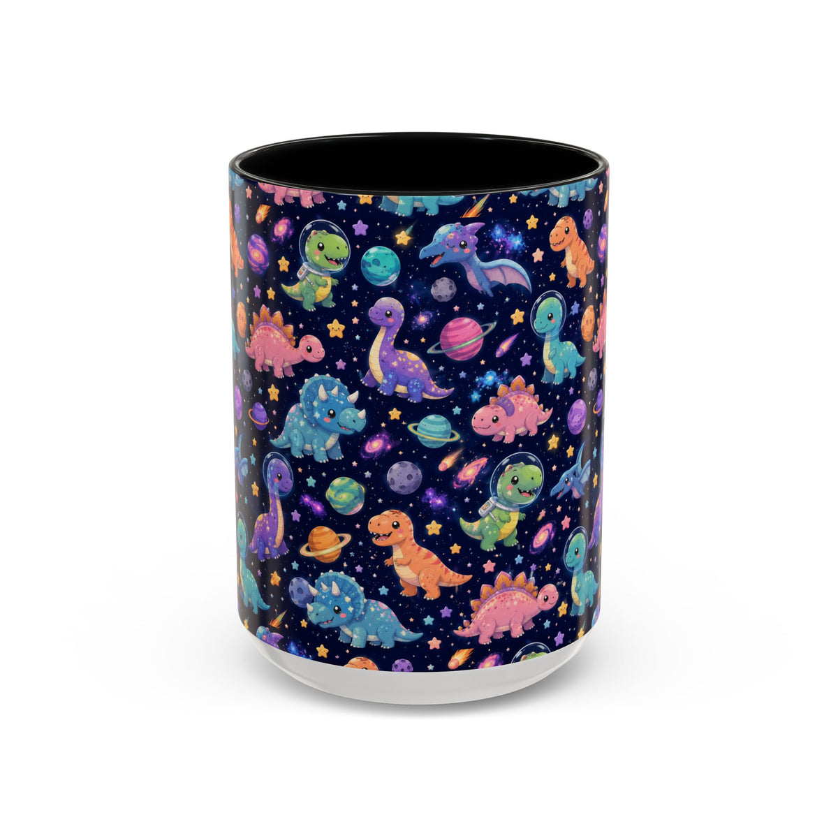 Accent Coffee Mug  (11/15 oz) - Cosmic dinosaurs