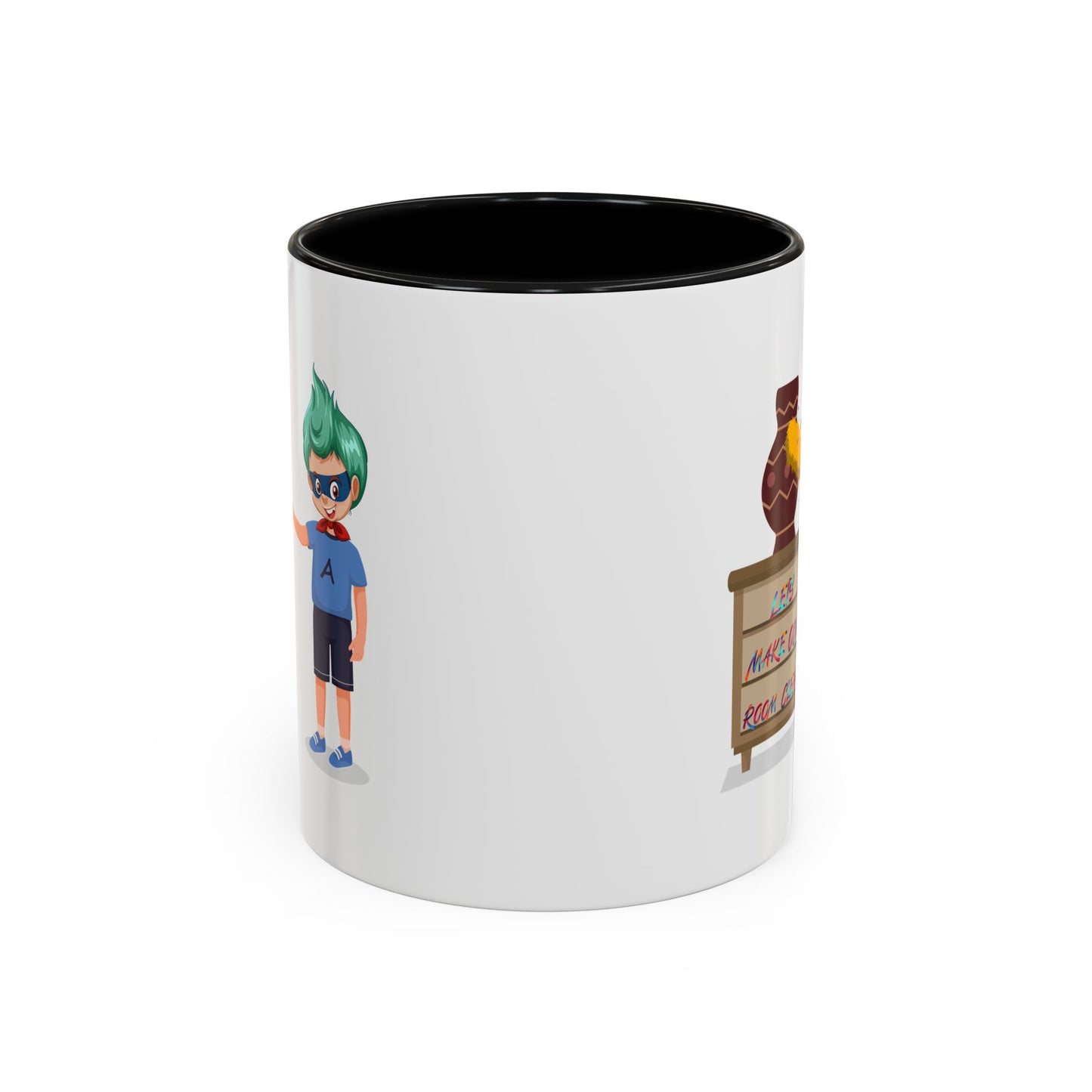 Accent Coffee Mug - Super kiddo cleaning a vase