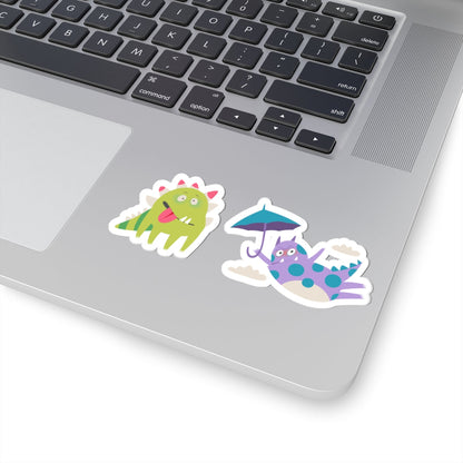 Kiss-Cut Vinyl Decals - Monsters playing Printify