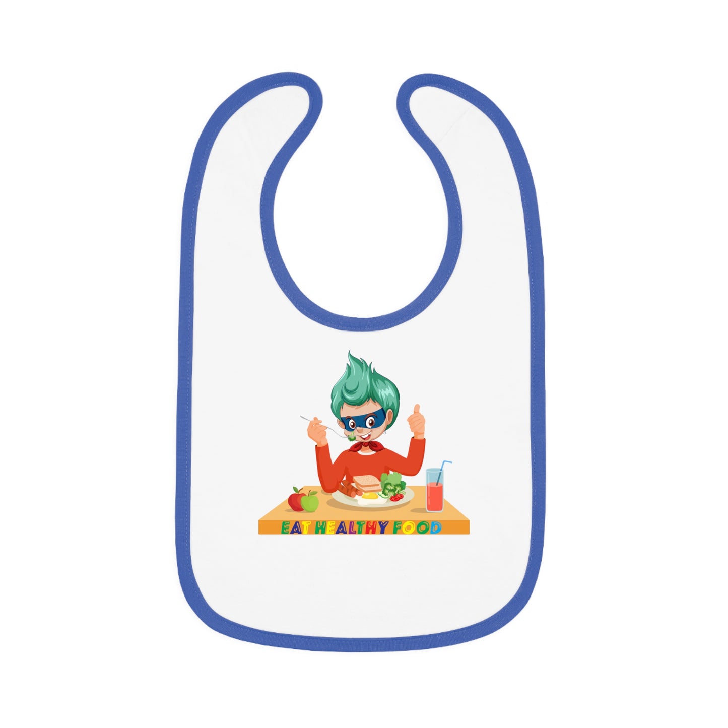 Baby Bib - Super kiddo eating healthy breafast
