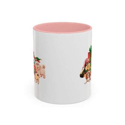 Accent Coffee Mug - Christmas with super kiddo pet friends without text - [[{"value":"Wonderwear Kid"}]]