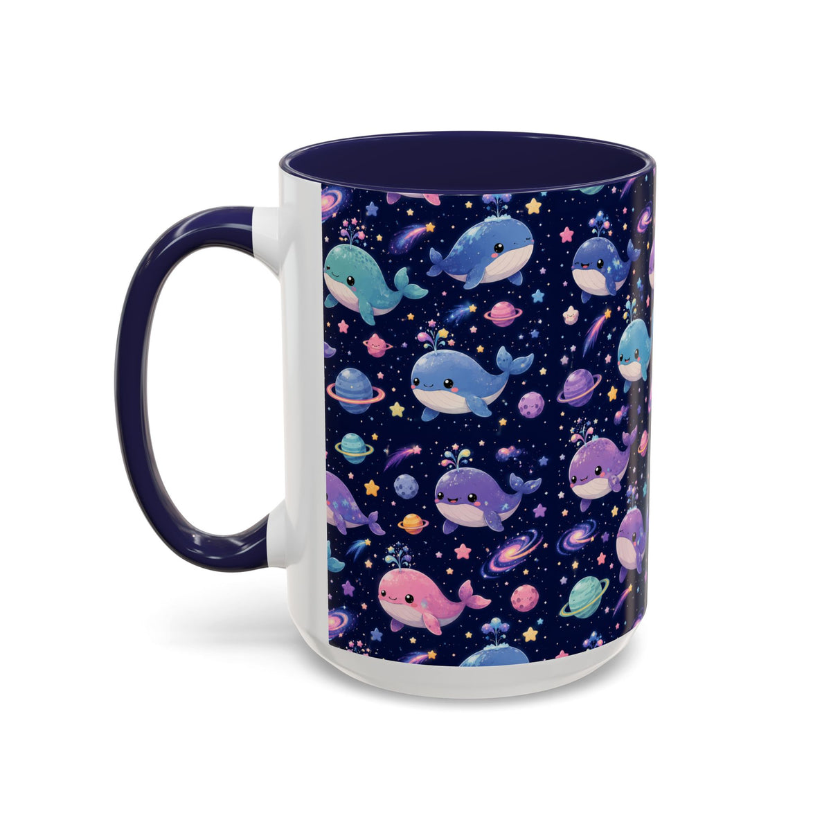 Accent Coffee Mug  (11/15 oz) - Cosmic Whale Adventure