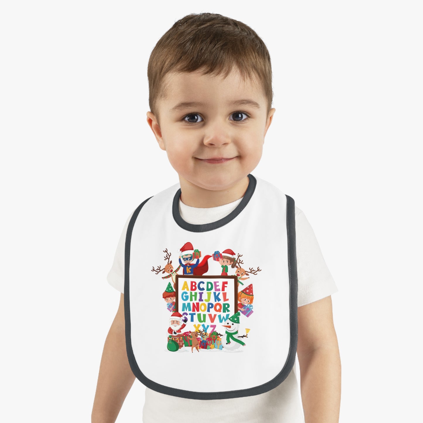 Baby Bib - Christmas alphabet with super kiddo