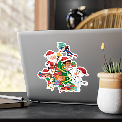 Christmas Kiss-Cut Vinyl Decals – Super kiddo making christmas tree - [[{"value":"Wonderwear Kid"}]]