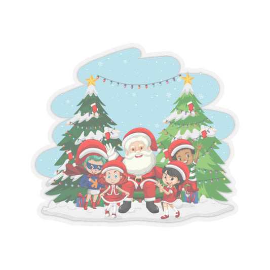 Kiss-Cut Stickers - Super kiddo with santa claus - [[{"value":"Wonderwear Kid"}]]