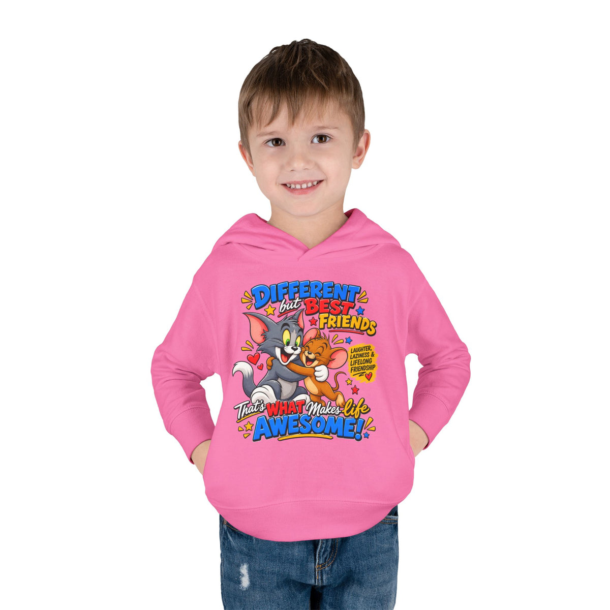 Toddler Hoodie — Tom and Jerry - Different, Best Friends