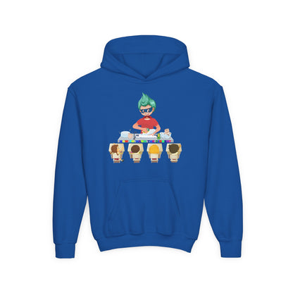Youth Heavy Blend Hooded Sweatshirt - Little kiddo teaching to wash dishes - [[{"value":"Wonderwear Kid"}]]