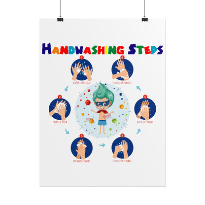 Rolled Posters - Super kiddo how to wash hand properly - [[{"value":"Wonderwear Kid"}]]